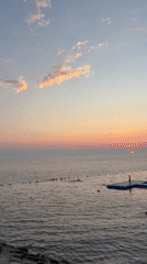 Adriatic sunset paints the Durrës coastline in warm tones