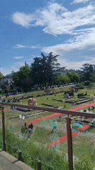 Tourists visit archaeological site in Stara Zagora, Bulgaria