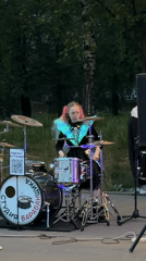 Evening street performances and fountain play in Izhevsk square