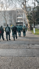 Border police officers spotted walking toward building in Bulgaria