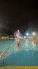 Nighttime pool concert draws huge crowds at Panyu water park