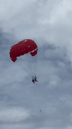 Parasailing and paragliding activities observed over Fethiye beaches