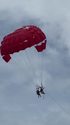 Parasailing and paragliding activities observed over Fethiye beaches