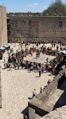 Medieval sword fighting demonstration draws crowds at Serbian castle