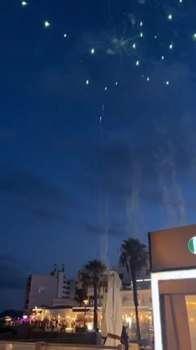 Fireworks light up the night sky over Cala Rajada