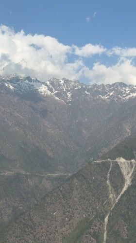 Aerial footage captures lush mountain landscape near Takasindu, Nepal