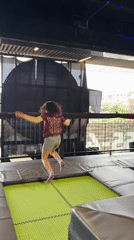 Young person performs backflip on indoor trampoline in Mexico City