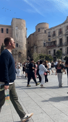 Afternoon activity recorded at Barcelona cathedral plaza