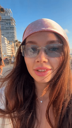 Couple Takes Selfies on Sunny Afternoon in Tel Aviv