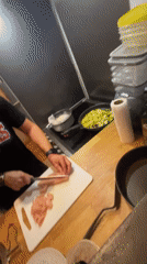 Chicken and veggie stir-fry cooked start to finish in Paris kitchen