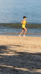 Everyday life along a Bali beach on a quiet morning