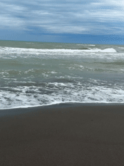 Overcast morning beach scenes captured in Poti, Georgia