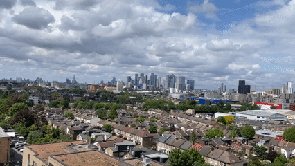 London skyline and architecture documented during cloudy morning
