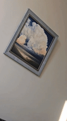 Witness documents cloud landscape painting on wall