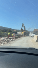 Road construction underway in Podlastva, Montenegro