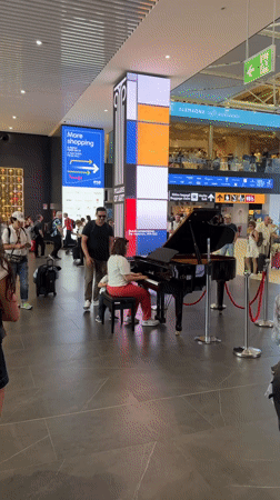 Ordinary airport life captured at Rome's Fiumicino terminal