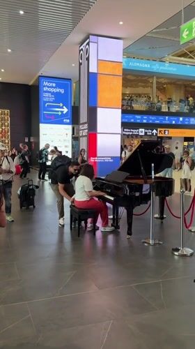 Ordinary airport life captured at Rome's Fiumicino terminal