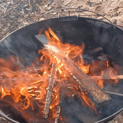 Fire pit burns in Izhevsk, Russia