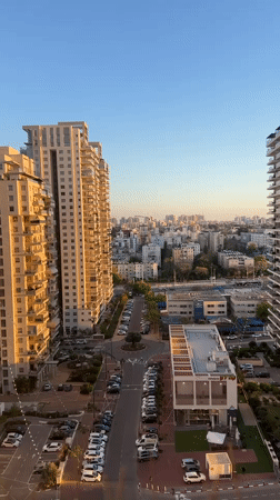 Golden hour footage captured of Petah Tikva residential district