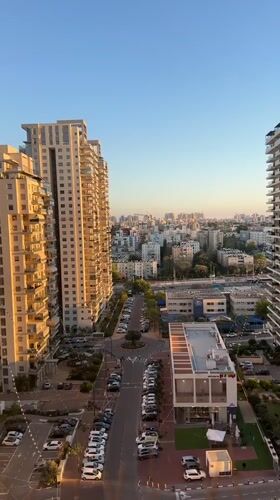 Golden hour footage captured of Petah Tikva residential district