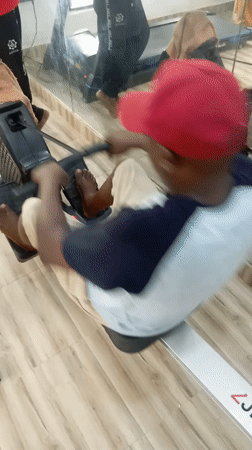 Man exercises at private gym in Awka, Nigeria