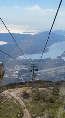 Cable cars operate as cruise ship visits Montenegro bay
