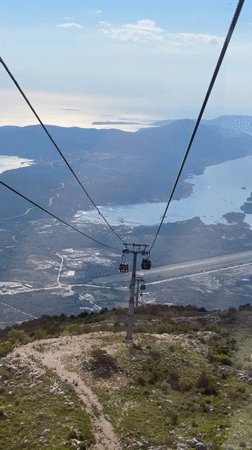 Cable cars operate as cruise ship visits Montenegro bay