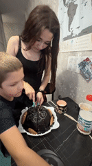 Turtle-shaped chocolate cake served at gathering in Abakan