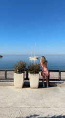 Early morning tourism activity recorded at Sveti Stefan coastline