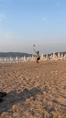 Beach volleyball session at sunset on the Bečići shore