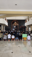 Afternoon prayer congregation at a Kediri City mosque