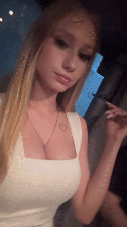 Woman records nighttime selfie video in car in Bulgaria