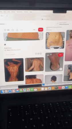UK resident documents selfies, tattoo browsing in afternoon session