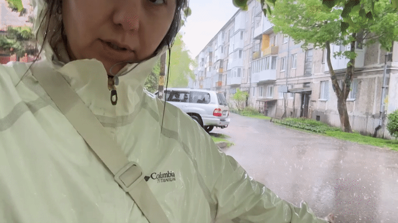 Heavy downpour floods streets in Zelenogradsk, Russia
