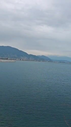 Coastal views of Finike, Turkey captured under cloudy skies