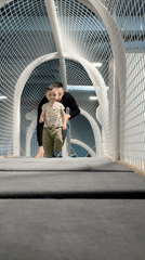 Family enjoys morning playtime at Izhevsk entertainment center