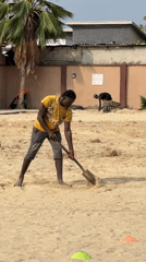 Youth football practice and street life in Ado, Nigeria