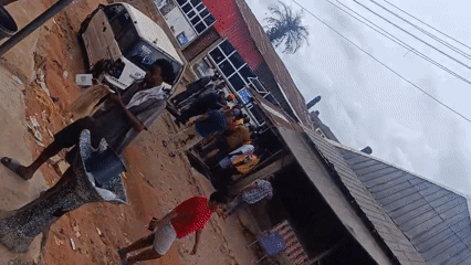 Crowds gather in Nigerian neighborhoods during midday
