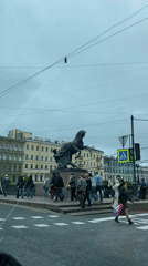 Vehicle journey captures Saint Petersburg landmarks and streetscapes