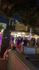 Busy summer night at an outdoor gathering spot in Varna