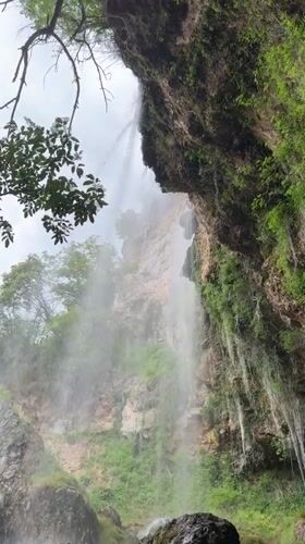 Witness documents waterfall and landscape in Razhdavitsa, Bulgaria