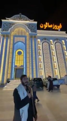 Illuminated Feroz Hall observed in evening Kandahar scene