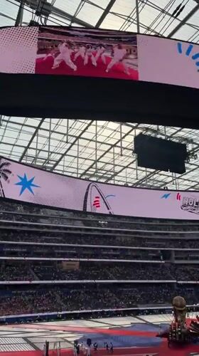 Major soccer event with World Cup trophy at SoFi Stadium
