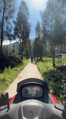 Scooter ride and crop fields near Mount Bromo, East Java