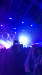 Live concert in Belgrade, performer working the stage
