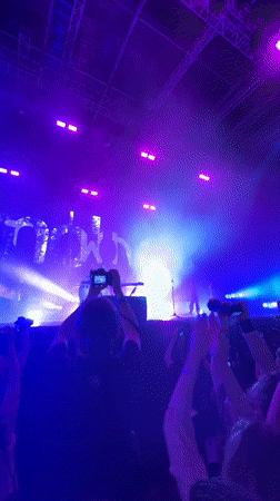 Live concert in Belgrade, performer working the stage