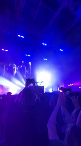Live concert in Belgrade, performer working the stage