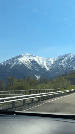 Morning drive through Estosadok mountains captured by traveler