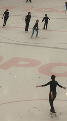 Figure skating practice session at a Riga indoor rink