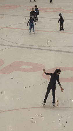 Figure skating practice session at a Riga indoor rink